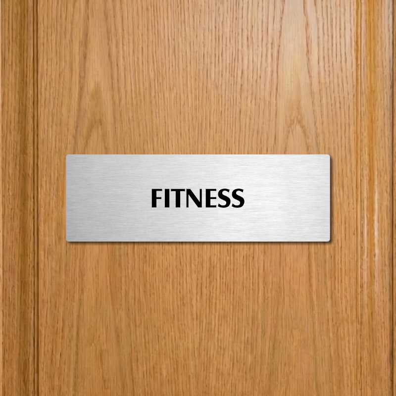 Fitness, 200x66mm, stříbrná popiska s ozdobou uprostřed